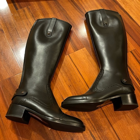 Dior Black Leather Riding Boots